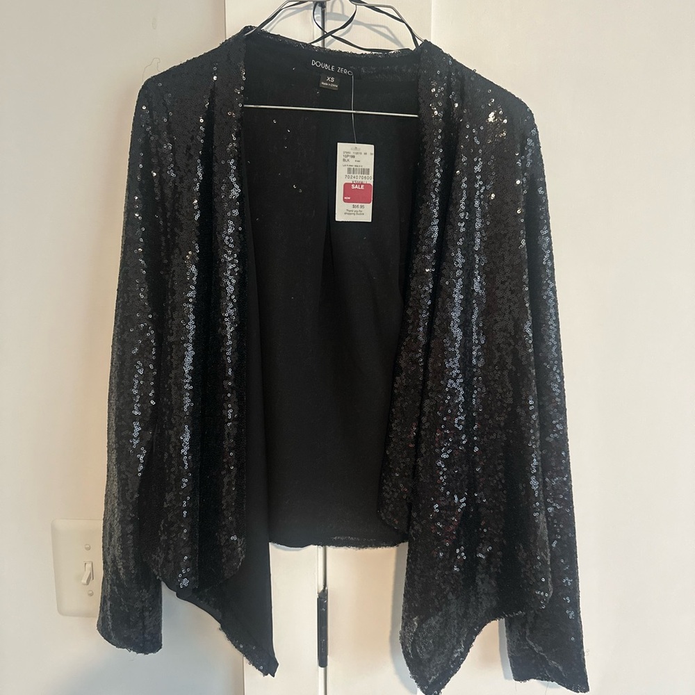 Double Zero Black Sequin Blazer NWT - image 1